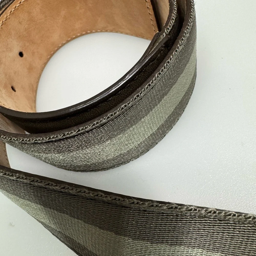 Gucci Green and Silver Belt with GG Logo Buckle 85/34